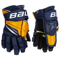Bauer Vapor 2X Pro Junior Hockey Gloves in Navy/Gold Size 11in