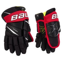 Bauer Vapor 2X Junior Hockey Gloves in Black/Red Size 10in