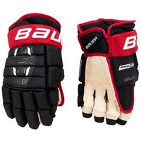 Bauer Pro Series Senior Hockey Gloves in Black/Red Size 14in