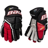 Bauer Supreme Ultrasonic Intermediate Hockey Gloves in Black/Red Size 12in