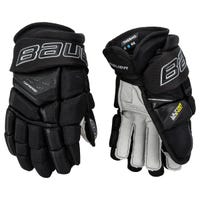 Bauer Supreme Ultrasonic Intermediate Hockey Gloves in Black Size 12in