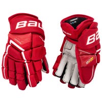 Bauer Supreme Ultrasonic Intermediate Hockey Gloves in Red Size 12in