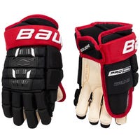Bauer Pro Series Intermediate Hockey Gloves in Black/Red Size 12in