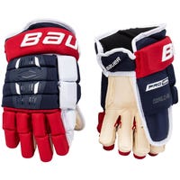 Bauer Pro Series Intermediate Hockey Gloves in Navy/Red/White Size 12in