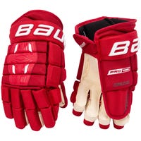 Bauer Pro Series Intermediate Hockey Gloves in Red Size 13in