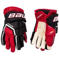 Bauer Supreme 3S Pro Intermediate Hockey Gloves in Black/Red Size 13in