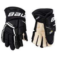 Bauer Supreme 3S Pro Intermediate Hockey Gloves in Black/White Size 13in