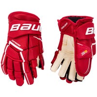 Bauer Supreme 3S Pro Intermediate Hockey Gloves in Red Size 13in