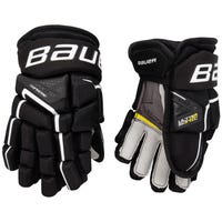 Bauer Supreme Ultrasonic Junior Hockey Gloves in Black/White Size 10in