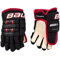Bauer Pro Series Junior Hockey Gloves in Black/Red Size 10in