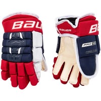 Bauer Pro Series Junior Hockey Gloves in Navy/Red/White Size 10in