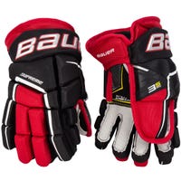 Bauer Supreme 3S Pro Junior Hockey Gloves in Black/Red Size 11in