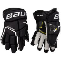 Bauer Supreme 3S Pro Junior Hockey Gloves in Black/White Size 10in