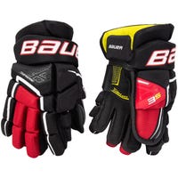 Bauer Supreme 3S Junior Hockey Gloves in Black/Red Size 10in