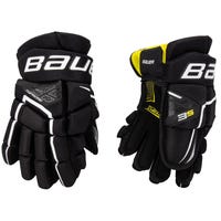 Bauer Supreme 3S Junior Hockey Gloves in Black/White Size 10in
