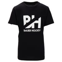 "Bauer Overbranded Youth Short Sleeve T-Shirt in Black Size Large"
