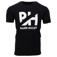 "Bauer Overbranded Senior Short Sleeve T-Shirt in Black Size Large"