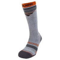 Bauer Warmth Tall Skate Sock in Grey Size Large