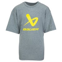 "Bauer Core Lockup Youth Short Sleeve T-Shirt in Grey Size Medium"