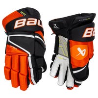 Bauer Vapor Hyperlite Senior Hockey Gloves in Black/Orange Size 14in