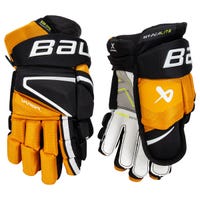Bauer Vapor Hyperlite Intermediate Hockey Gloves in Black/Gold Size 12in