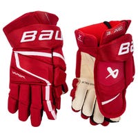 Bauer Vapor 3X Pro Intermediate Hockey Gloves in Red Size 12in