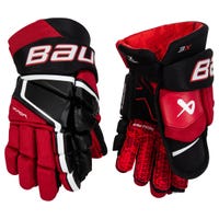 Bauer Vapor 3X Intermediate Hockey Gloves in Black/Red Size 12in