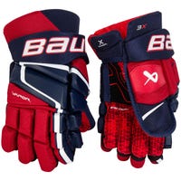 Bauer Vapor 3X Intermediate Hockey Gloves in Navy/Red/White Size 13in