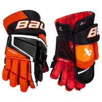 Bauer Vapor 3X Intermediate Hockey Gloves in Black/Orange Size 13in