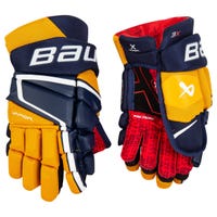 Bauer Vapor 3X Intermediate Hockey Gloves in Navy/Gold Size 12in