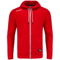 "Bauer Team Fleece Full Zip Adult Sweatshirt in Red Size Large"