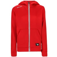 "Bauer Team Fleece Full Zip Youth Sweatshirt in Red Size Medium"