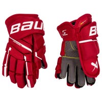 "Bauer Supreme M5 Pro Junior Hockey Gloves in Red Size 11in"