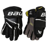 Bauer Supreme Mach Youth Hockey Gloves in Black/White Size 9in