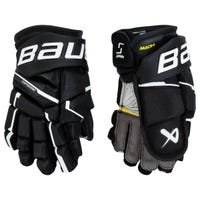 "Bauer Supreme Mach Junior Hockey Gloves in Black/White Size 11in"