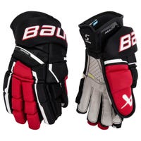 Bauer Supreme Mach Intermediate Hockey Gloves in Black/Red Size 12in