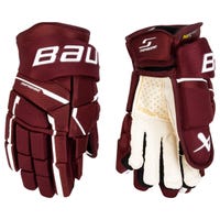 Bauer Supreme M5 Pro Intermediate Hockey Gloves in Maroon Size 12in