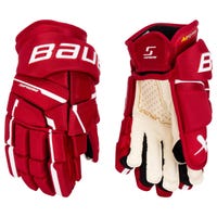 "Bauer Supreme M5 Pro Intermediate Hockey Gloves in Red Size 13in"