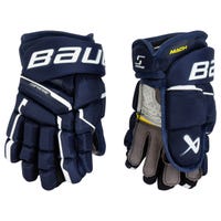 "Bauer Supreme Mach Junior Hockey Gloves in Navy Size 10in"