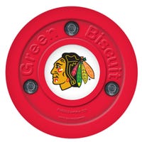 Green Biscuit Chicago Blackhawks Training Puck in Red