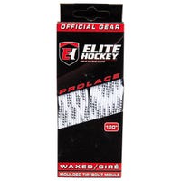 Elite WAXED Molded Tip Laces in White/Black
