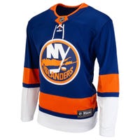 Fanatics New York Islanders Premier Breakaway Blank Adult Hockey Jersey in White/Blue/Orange Size Large