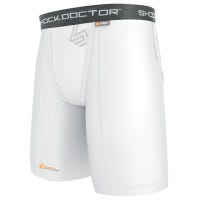 Shock Doctor 220 Core Compression Youth Shorts w/Cup Pocket in White Size Medium