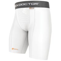 Shock Doctor 220 Core Compression Youth Shorts w/Cup Pocket in White Size Large
