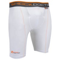 Shock Doctor 337 Senior Compression Short w/ Ultra Carbon Flex Cup in White Size Small