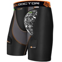Shock Doctor 373 Senior Ultra Compression Hockey Short w/AirCore Hard Cup in Black/Grey Size X-Small