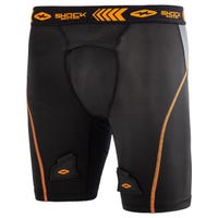 "Shock Doctor Compression Senior Jock Shorts w/Cup in Black/Orange Size X-Small"