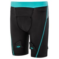 Shock Doctor Compression Girls Jill Shorts w/Cup in Black/Blue Size X-Small