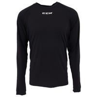 "CCM Performance Senior Loose Fit Long Sleeve Shirt in Black Size Large"