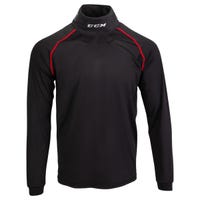 CCM Senior Athletic Fit Long Sleeve Shirt W/Integrated Neck Protection in Black Size X-Large